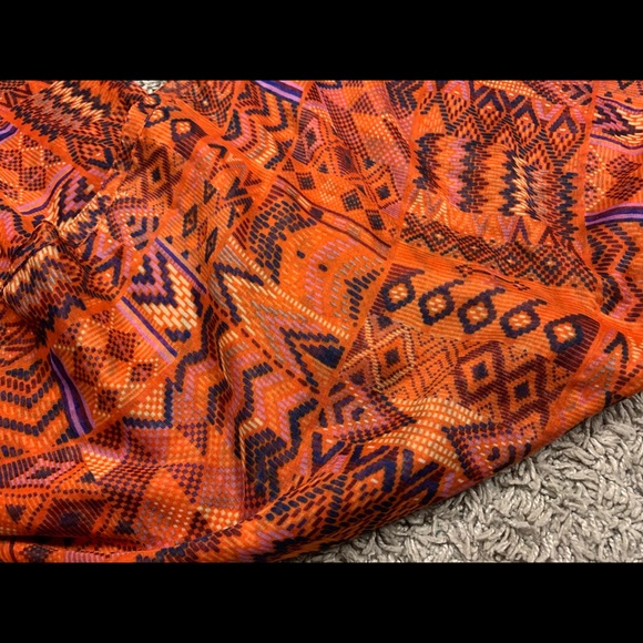 Kitara, Tribal Print Scarf in Orange - Picture 6 of 6